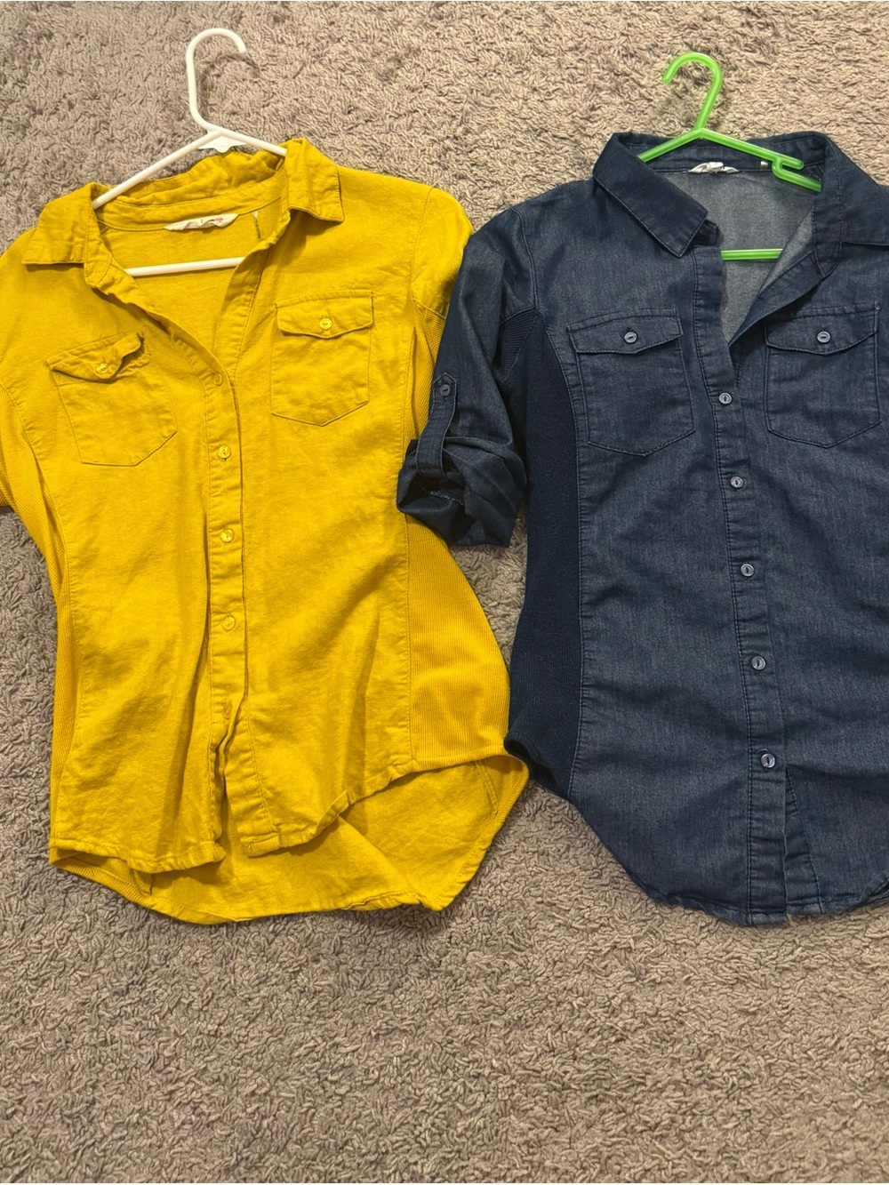 Bundle two Button-Front Shirts - Lightweight roll up sleeves